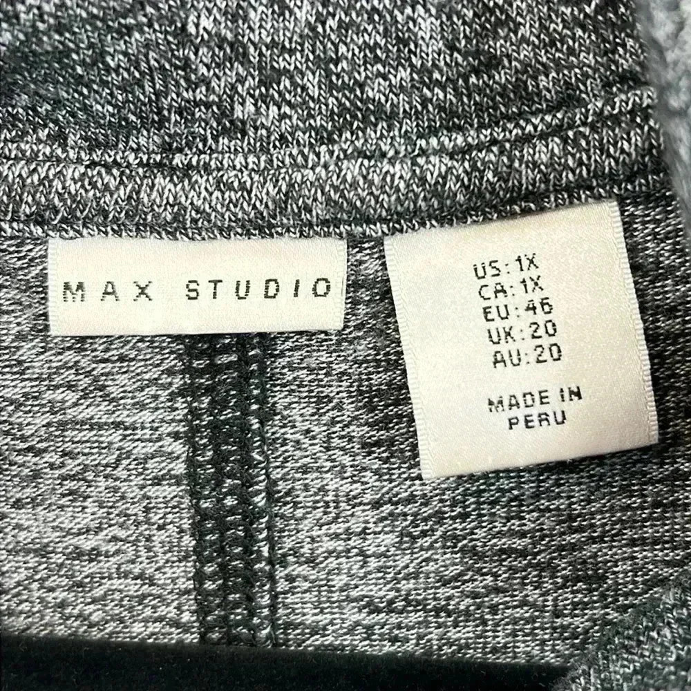 Max Studio Women’s Sweater Plus Sz 1X Heathered Black Cowl Neck Long Sleeve Soft - Picture 2 of 9